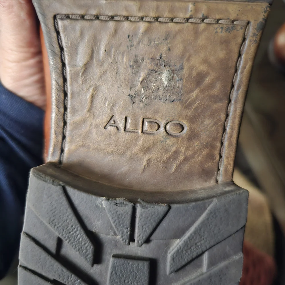 Aldo Men's Tan Leather Lace-Up Boots